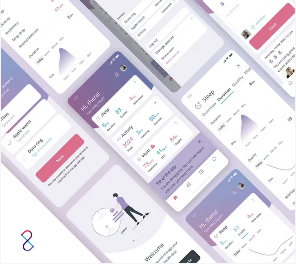 Vitality Health app screens