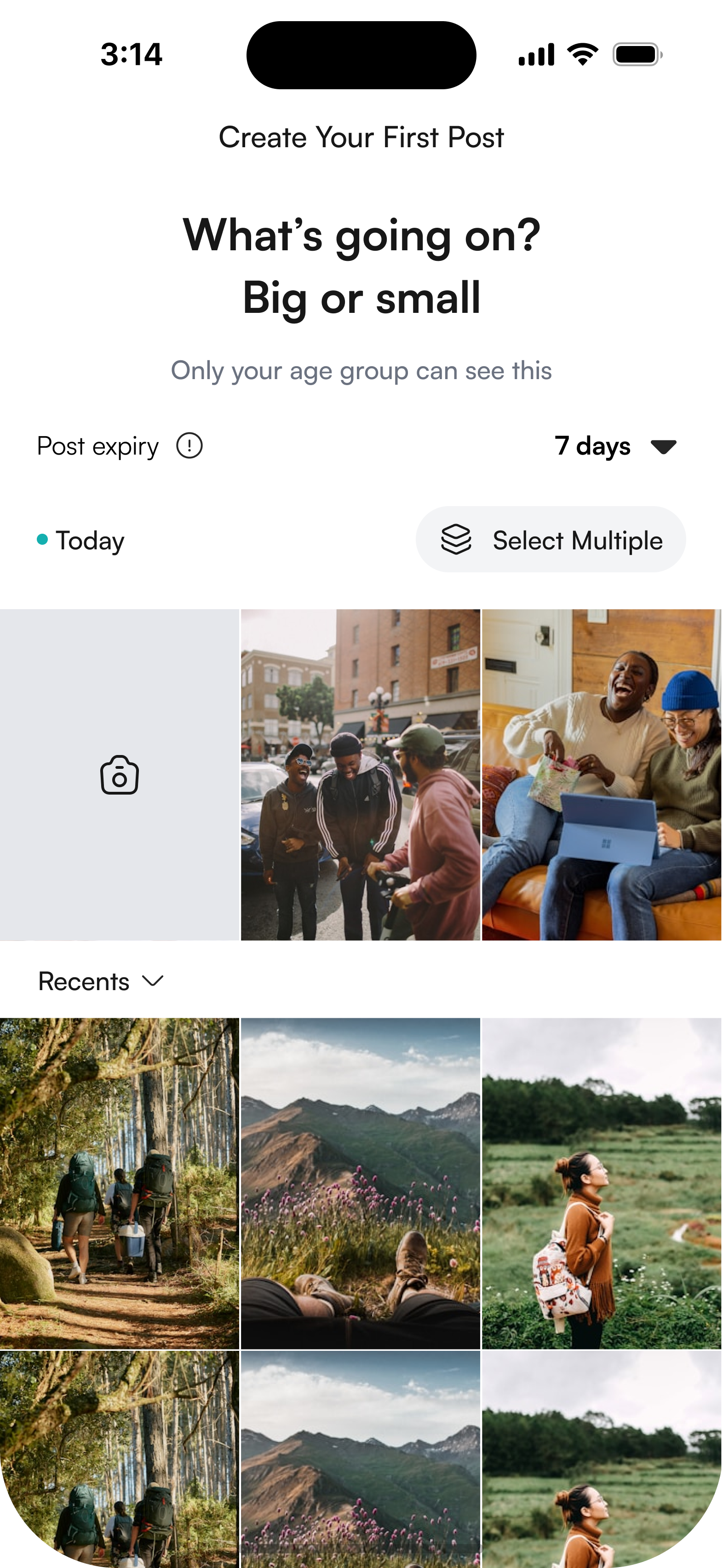Samegen create post screen